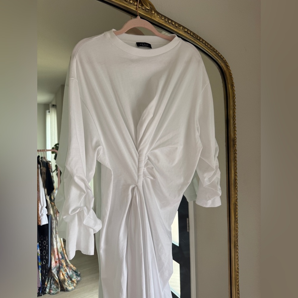 A.W.A.K.E. MODE Jersey Asymmetric Gathered Maxi Dress - Picture 6 of 12
